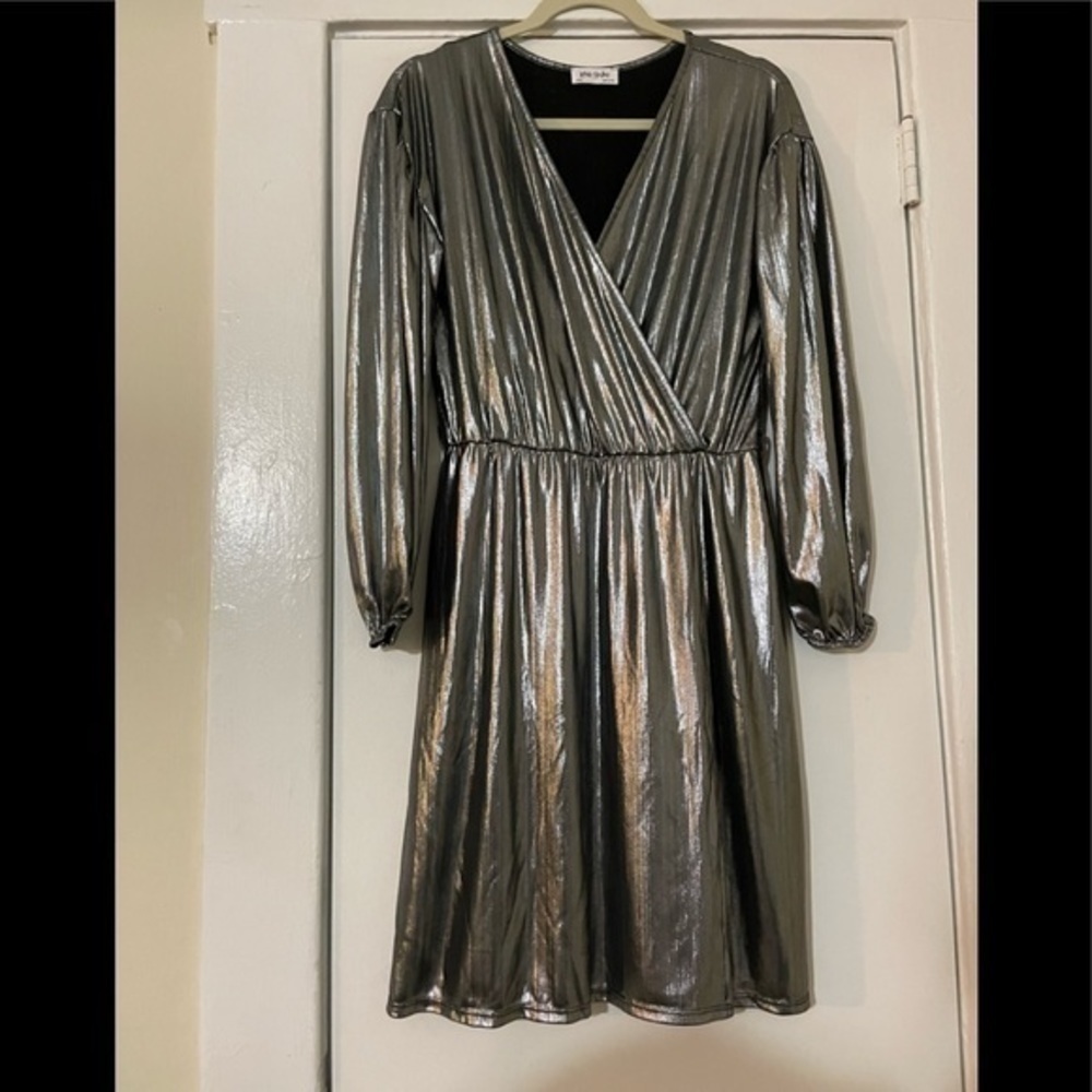 Love Sadie Silver Metallic Miki Dress Size‎ Medium